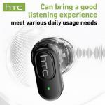 HTC NE51 Compact Wireless Earbuds with Noise Cancelling, 360° Surround Sound, bluetooth with bass.