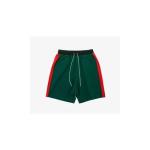 GREEN SHORT WITH RED STRIPE