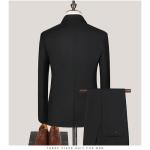 Banagat High Quality 3 Piece Set (Jacket Vest & Pants) Men's Office Formal Slim-Fit Business Suit - Black