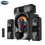 Powerful home theater system with bluetooth wooden subwoofer
