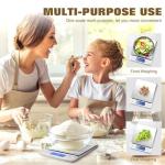 CYFAZA Rechargeable Digital Food Scale with Gram and Ounce, Measuring Range 0.1g/3kg for Food, Baking, Cooking