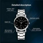 Minimalist Quartz Watch, Men's Classic Black Dial Stainless Steel Band Casual Wristwatch