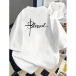 Luxury and Unique Men and women Front And Back Printed 100% cotton Clothing t shirt Polo Top For Ladies - White