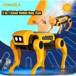 2 In 1 Solar Robot Dog Puppy Cat Science Technological Gadgets Kit for Kids